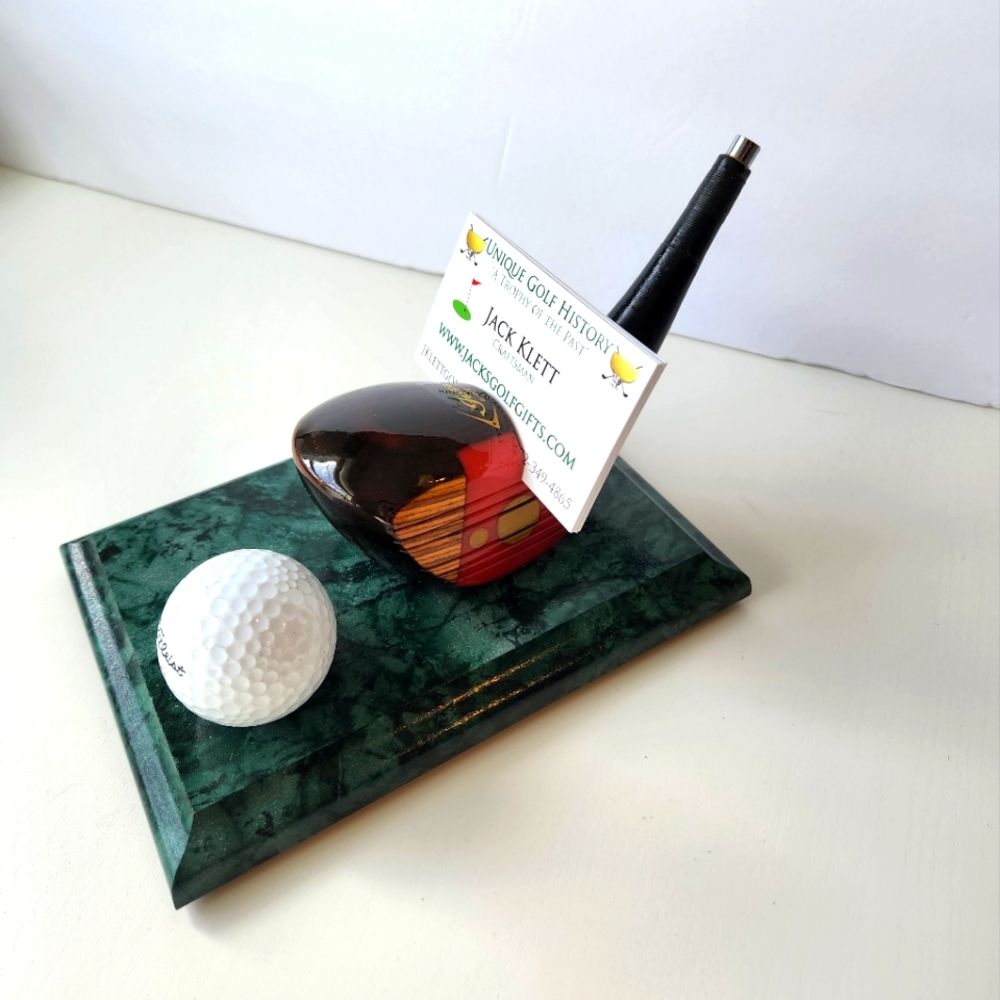 Business card holder made of vintage RAM fastback shot control golf club t